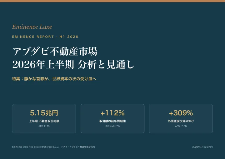 アブダビ不動産市場 2026年上半期 分析と見通し（表紙）