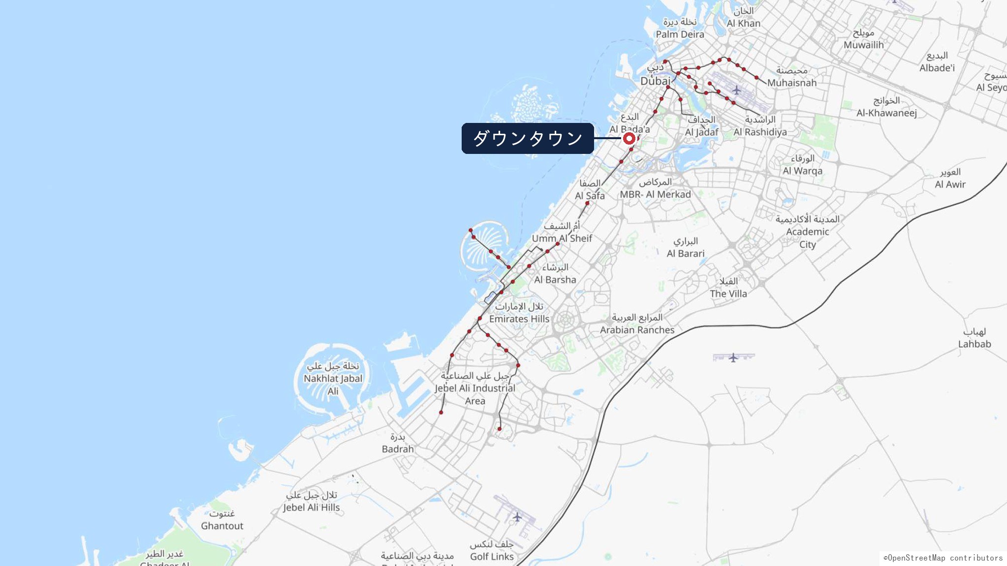 ダウンタウンの位置図（概略）